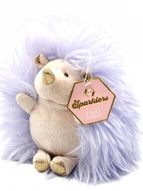 FAO Schwarz 6" Sparklers Lavender Gold Hedgehog Toy Plush